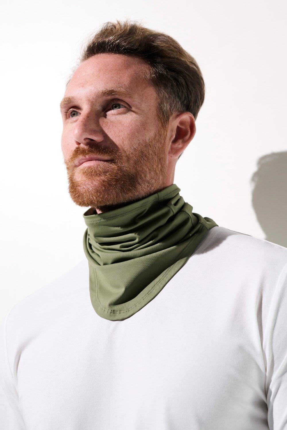 Tour de cou anti-UV - Boston en vert, léger, pour homme, offrant protection solaire UPF 50+.