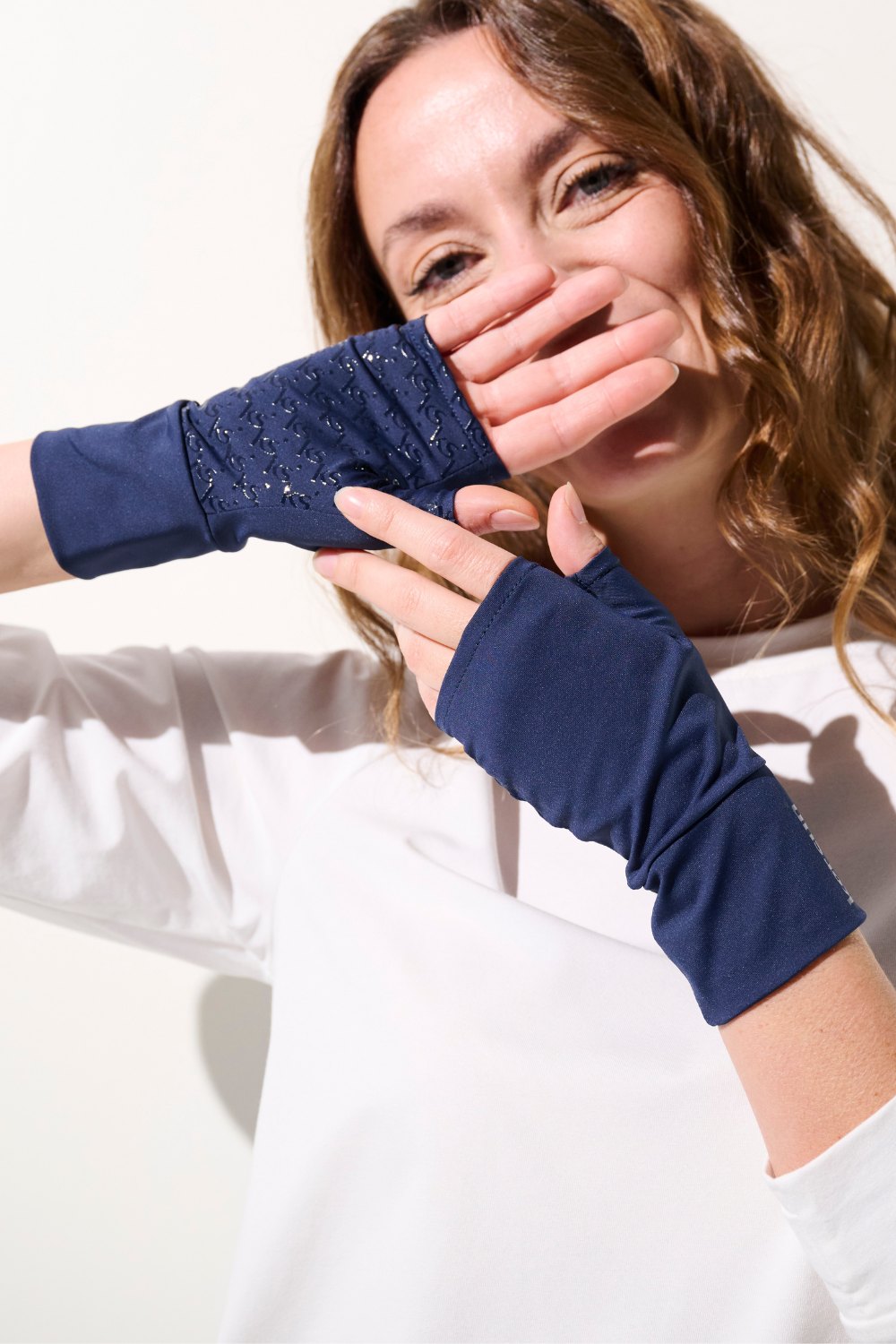 UV Fäustling Handschuhe Damen, Gobi, UPF 50+, Blau– Ker Sun Deutschland