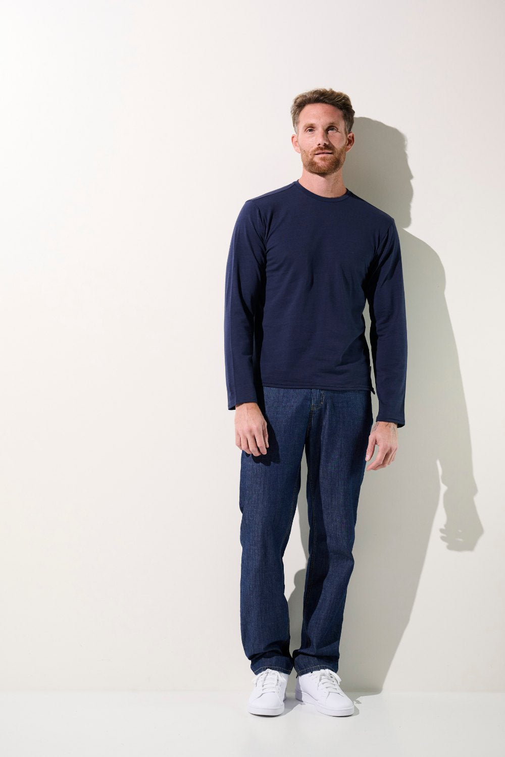 T-shirt anti-UV - La Rochelle, manches longues pour homme, bleu marine, dans un style décontracté, idéal pour le plein air.