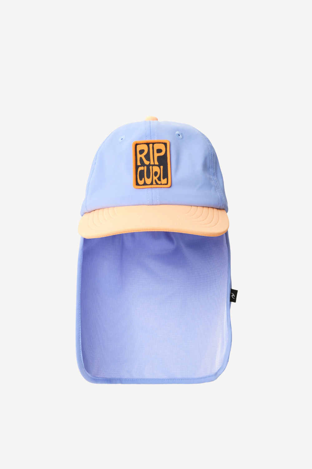 Chapeau de plage anti-UV bleu clair UPF50+, avec rabat arrière, par Rip Curl, idéal pour la protection solaire.