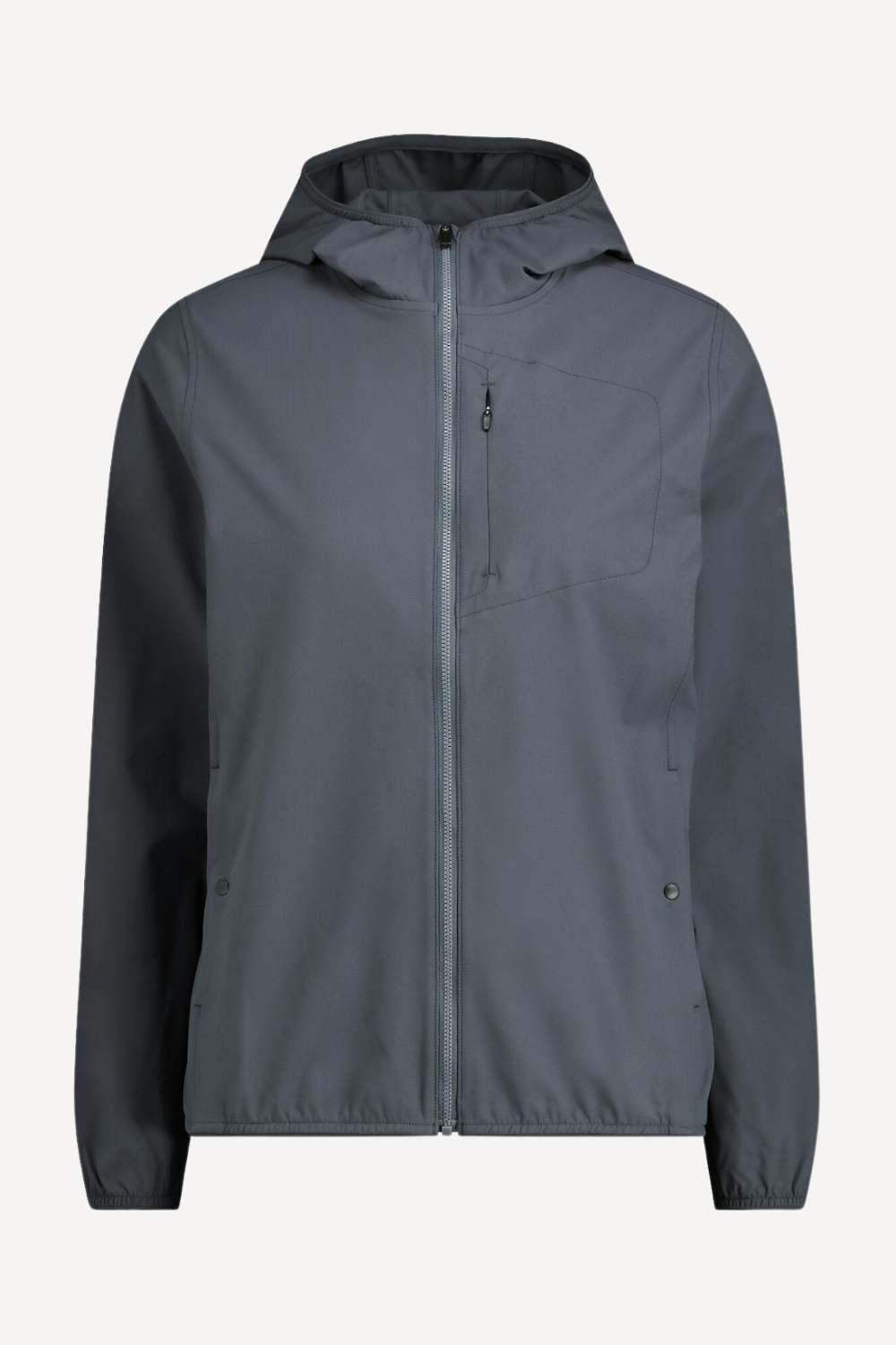 Veste anti-UV grise UPF 50+ pour femme, légère et respirante, idéale pour les randonnées ensoleillées.