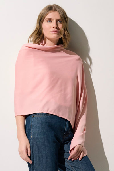 Étole anti-UV - Positano rose légère pour femme, douce et élégante, idéale pour la protection solaire en extérieur.