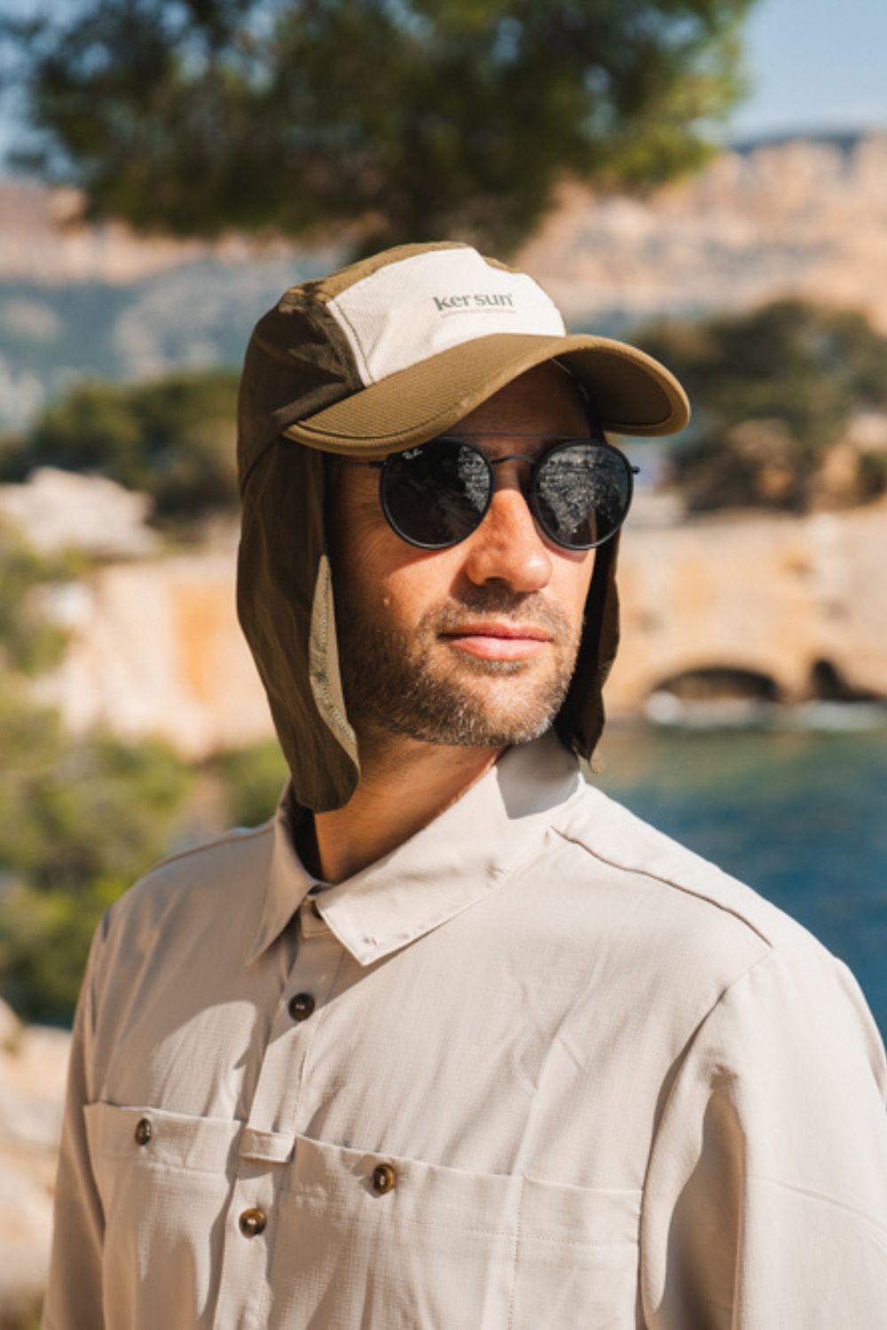 Casquette anti-UV - Sequoia pour homme, protection solaire complète avec protection de la nuque, style décontracté.