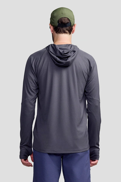 Sweat-shirt anti-UV - Sun Stopper gris à capuche pour homme, élégant et léger avec protection solaire UPF 50+.