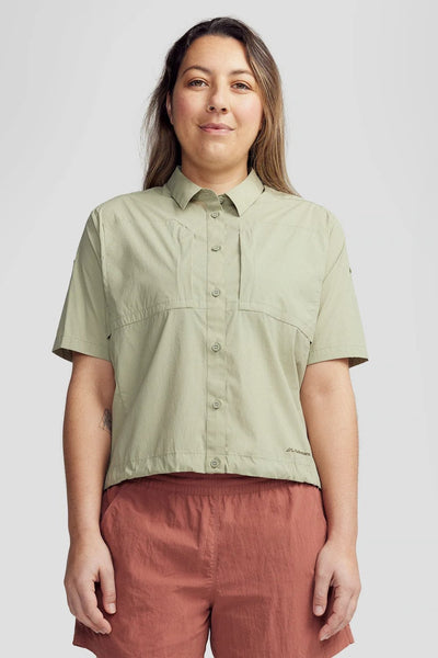Chemise anti-UV - Ridge verte UPF 50+ pour femme, respirante et élégante, parfaite pour les randonnées.