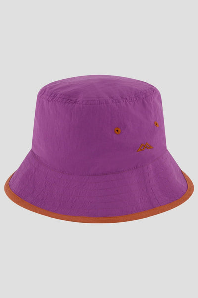 Bob anti-UV - Ridge violet avec bord orange, offrant une protection solaire, parfait pour les sorties en plein air.