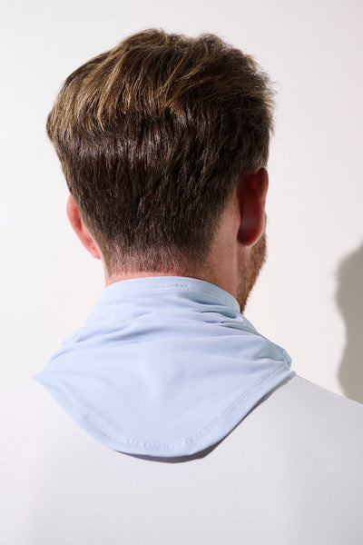 Tour de cou anti-UV - Boston pour homme, léger et respirant, couleur bleu, protection solaire UPF 50+.