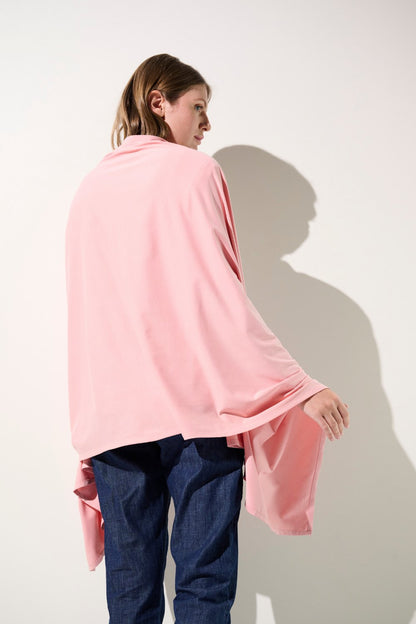 Étole anti-UV - Saint-Malo rose pour femme, légère et élégante, offrant une protection solaire UPF 50+.