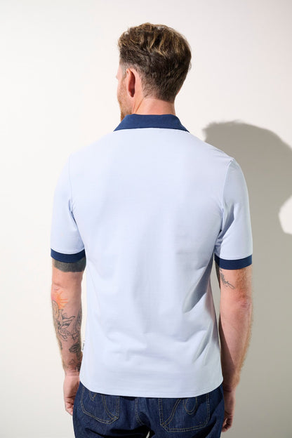 Polo anti-UV - Saint-Malo bleu clair pour homme, élégant, avec protection solaire UPF 50+.