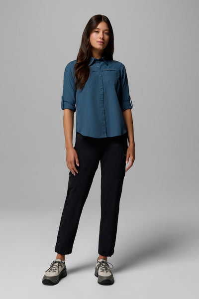 Chemise anti-UV - Silver Ridge 3.0 bleue pour femme, légère et élégante, offrant une protection solaire UPF 50+.