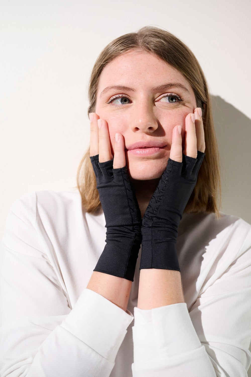 UV Fingerlose Handschuhe Damen Schwarz, Gobi, UPF 50+– Ker Sun Deutschland
