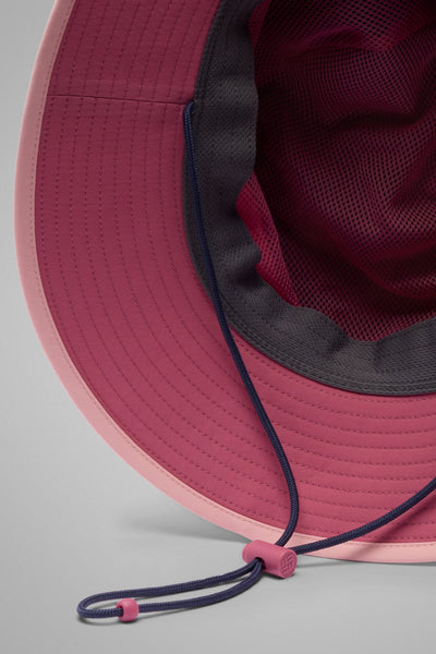 Chapeau anti-UV - Broad Spectrum II Booney rose avec lanière réglable, tissu UPF 50+ pour protection solaire.