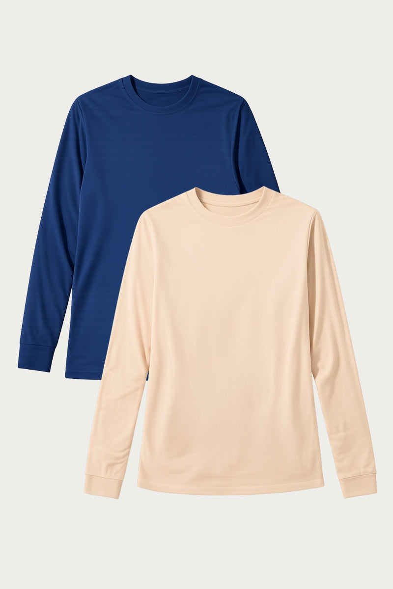 SET - 2 x UV T-Shirt - Saint-Malo (Dunkelblau/Café Glacé)