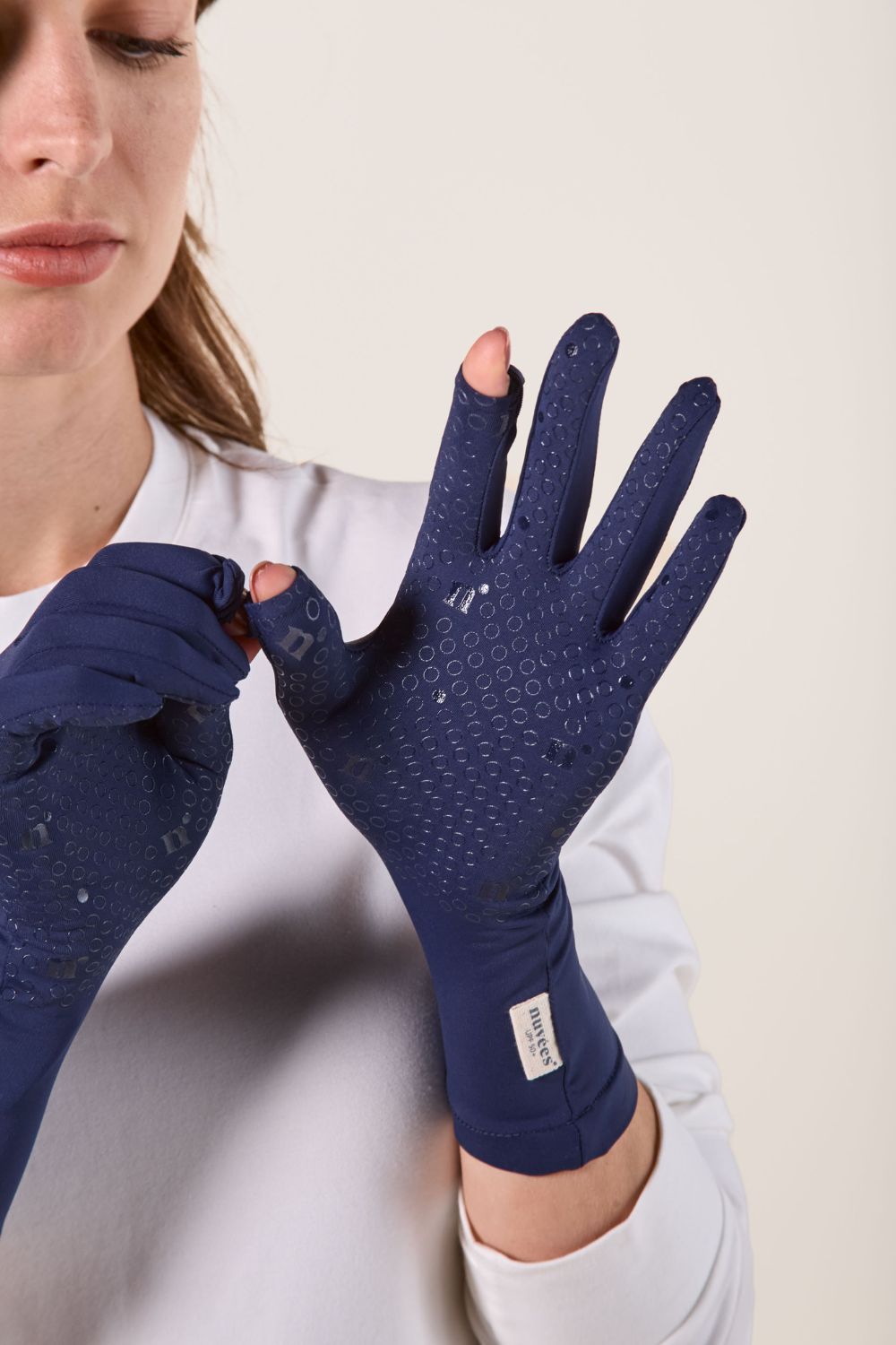 Dinghaole UV Schutzhandschuhe Damen - Fingerlose Sonnenschutzhandschuhe Für Nagellampen Und Outdoor