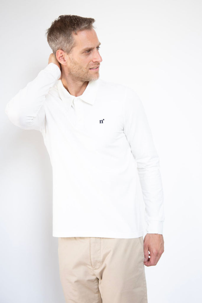 Polo anti-UV manches longues homme Blanc Nuvées - KER SUN