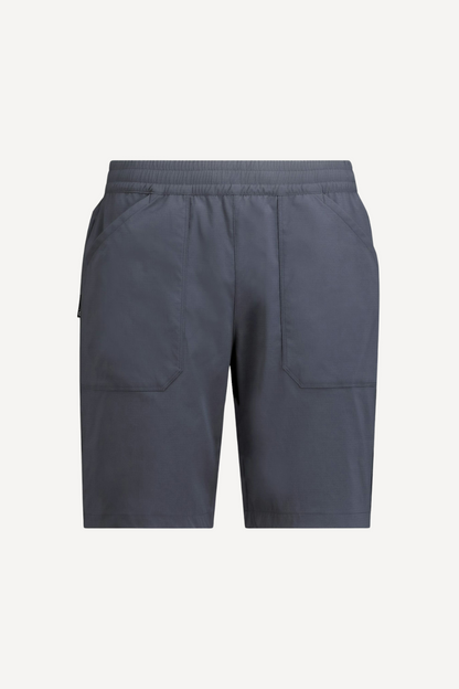 Short anti-UV gris foncé pour homme, confortable et résistant, idéal pour randonnée et activités en plein air.