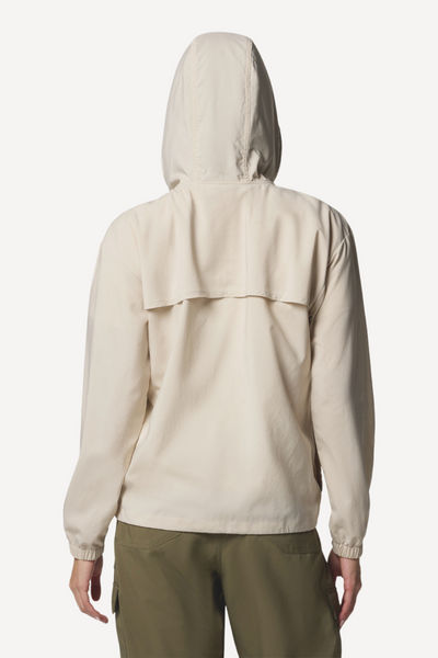 Veste anti-UV - Skien Valley beige, avec capuche, pour femme, offrant protection solaire UPF 50+ et légèreté.