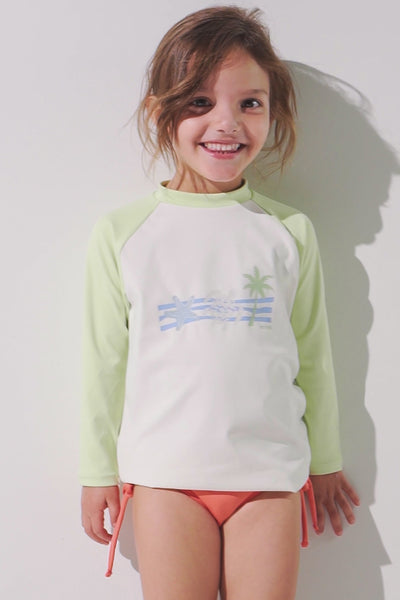 T-shirt de bain anti-UV - Fidji pour enfant, manches longues et léger, UPF 50+, idéal pour la plage.