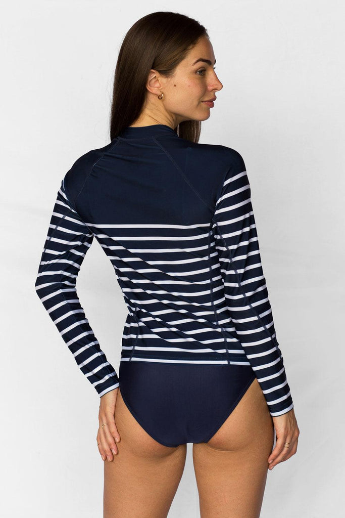 Veste de bain anti-UV femme - Marinière Inversée - Nuvées - KER-SUN